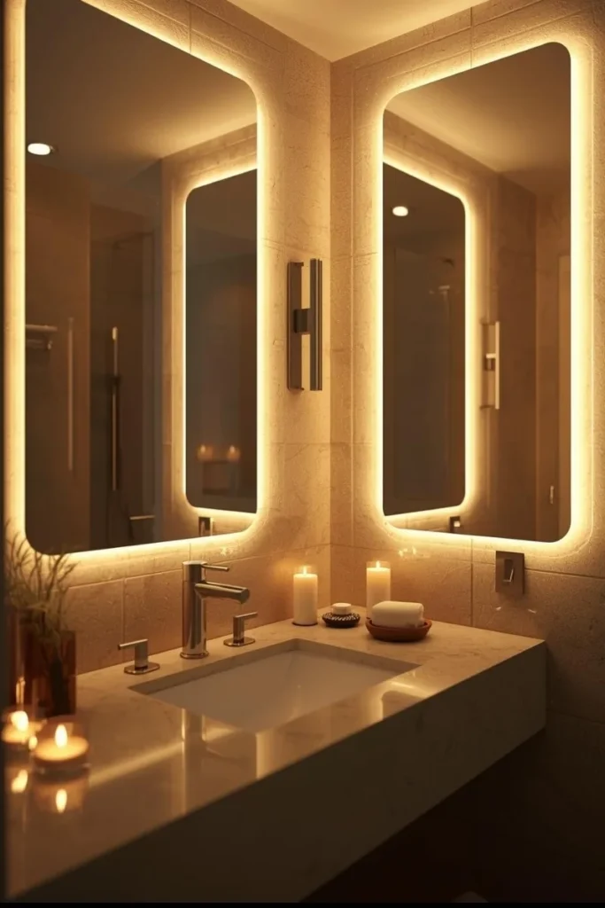 Mirrors with Soft Backlighting