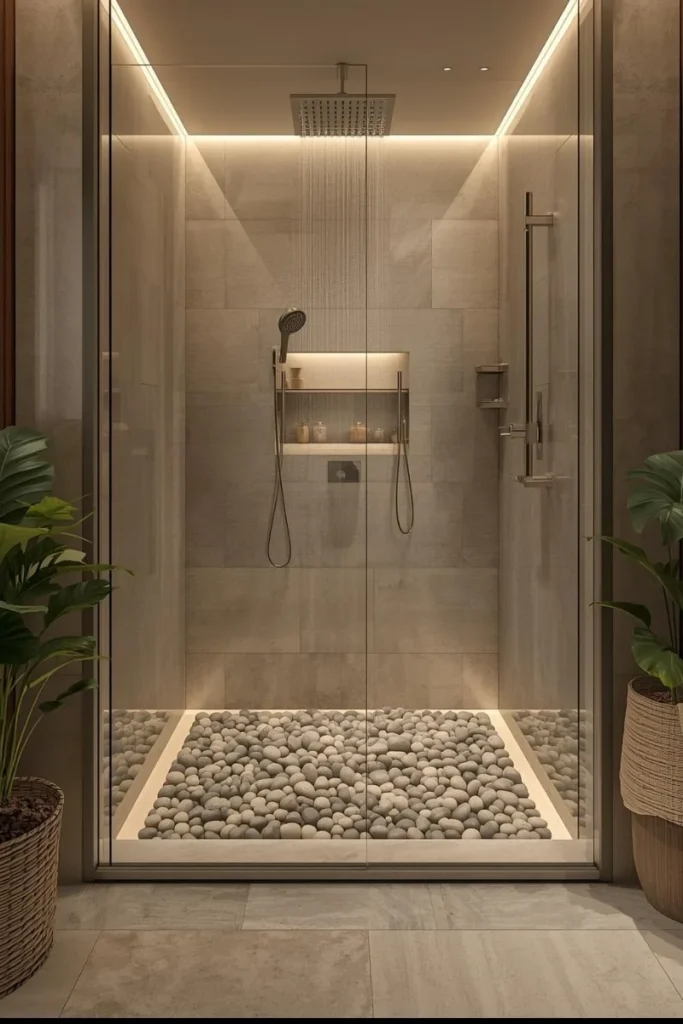 Stone or Pebble Shower Floors