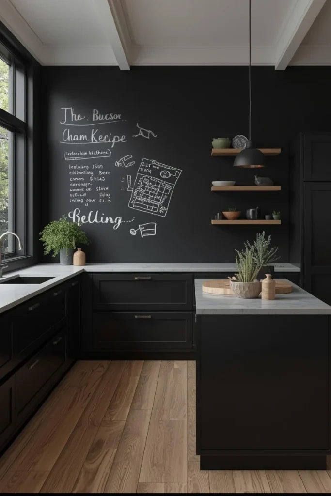 Black Chalkboard Wall for Interactive Style