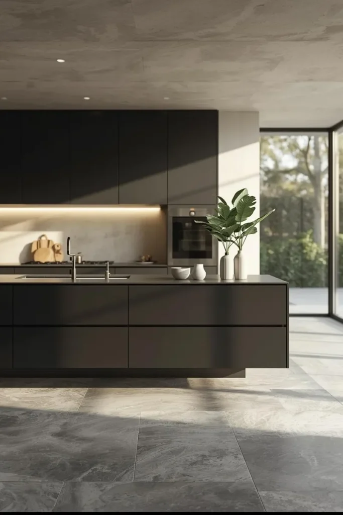 Black Floating Island for Contemporary Style