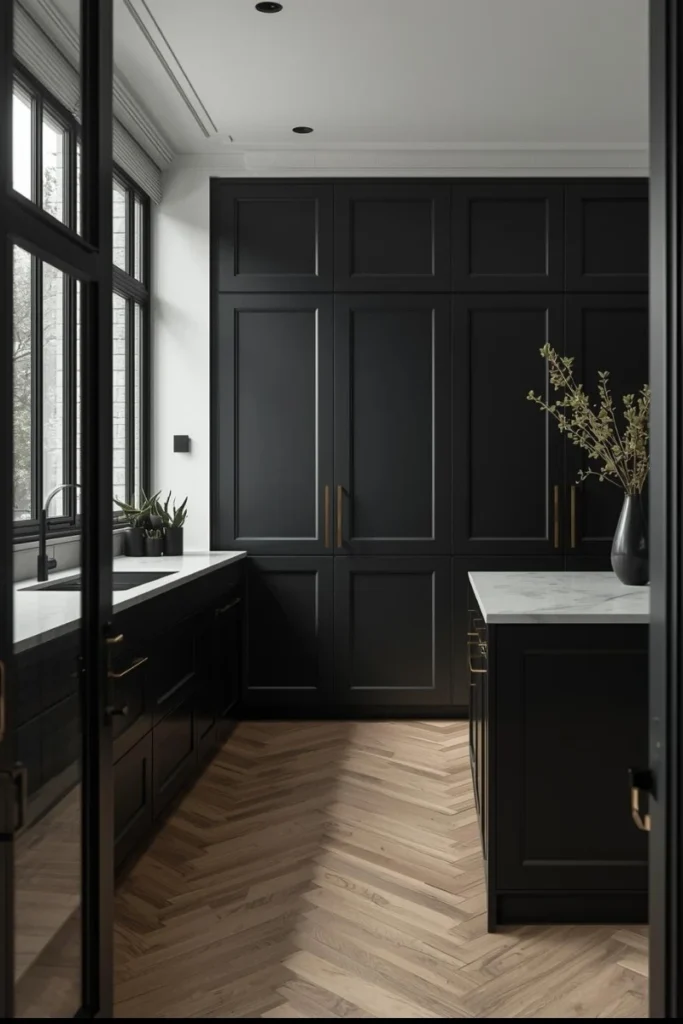 Black Cabinet Frames for Structured Elegance
