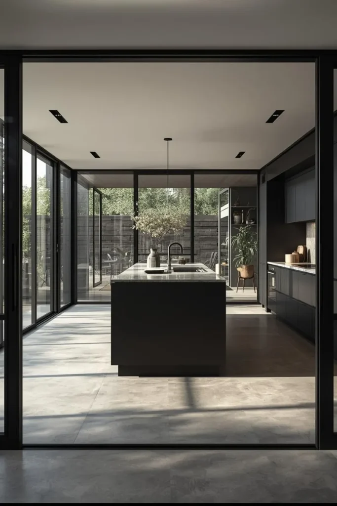 Black Framed Glass Doors for Contemporary Flair
