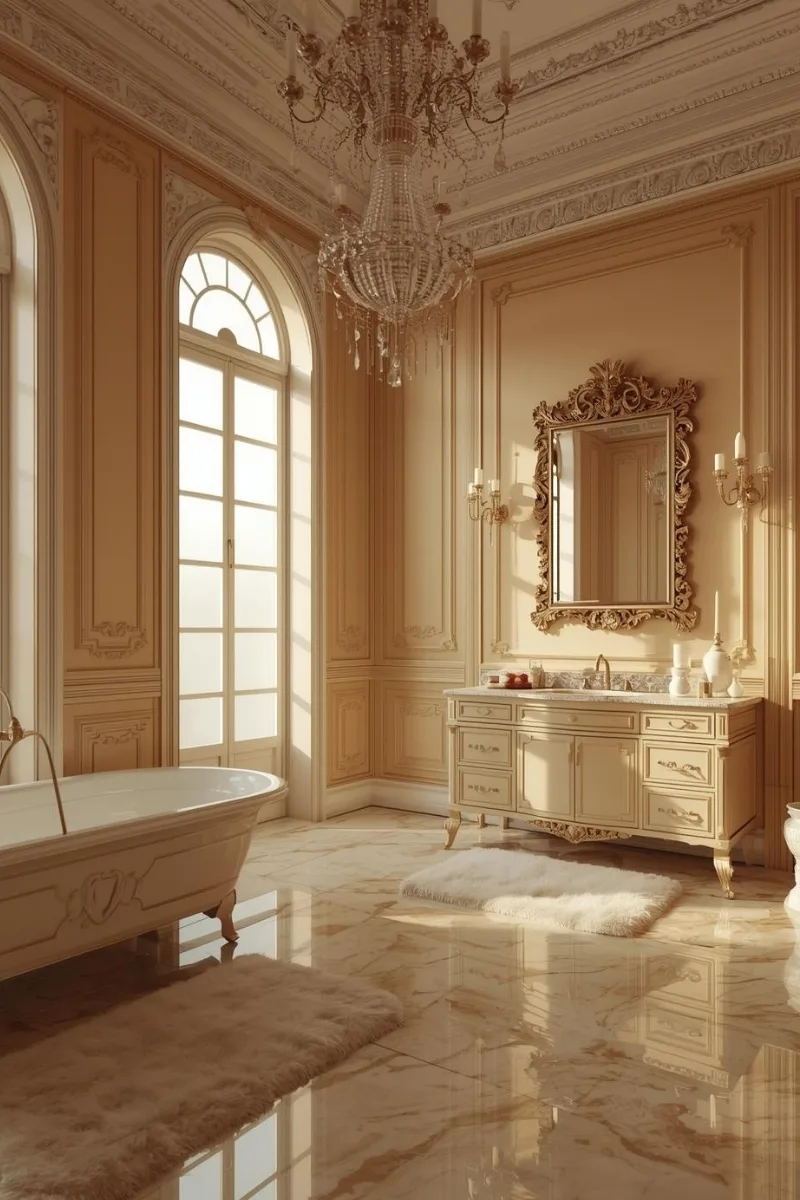 Beige Wall Panels with Decorative Molding