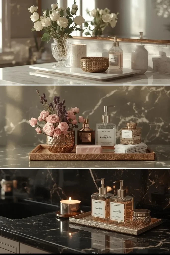 bathroom counter decor