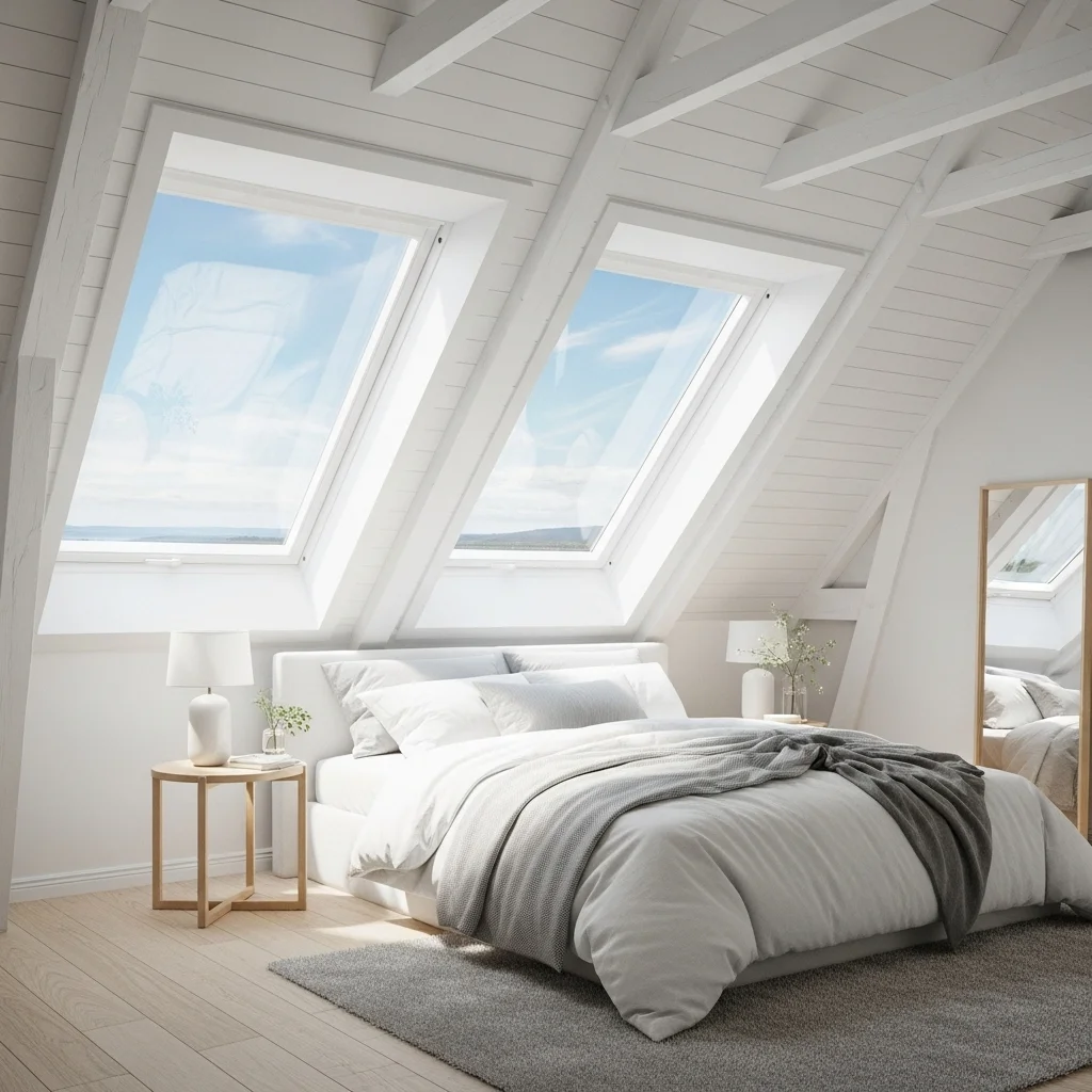  Attic Bedroom with Skylight Views