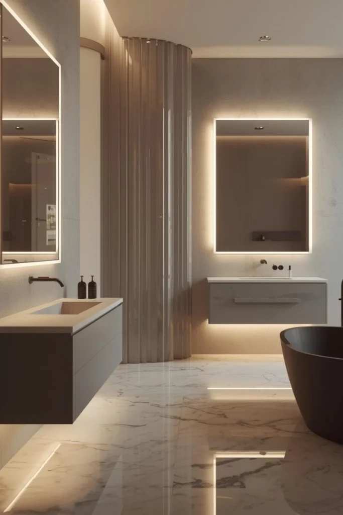 Backlit LED Mirrors for a Spa-Like Glow