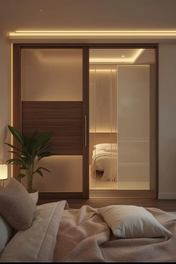 Barn-Style Sliding Door with Frosted Panels