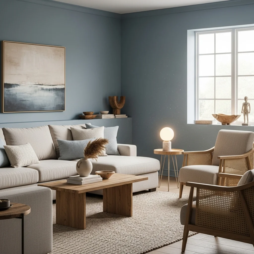 Beige and Blue for Effortless Neutral Balance