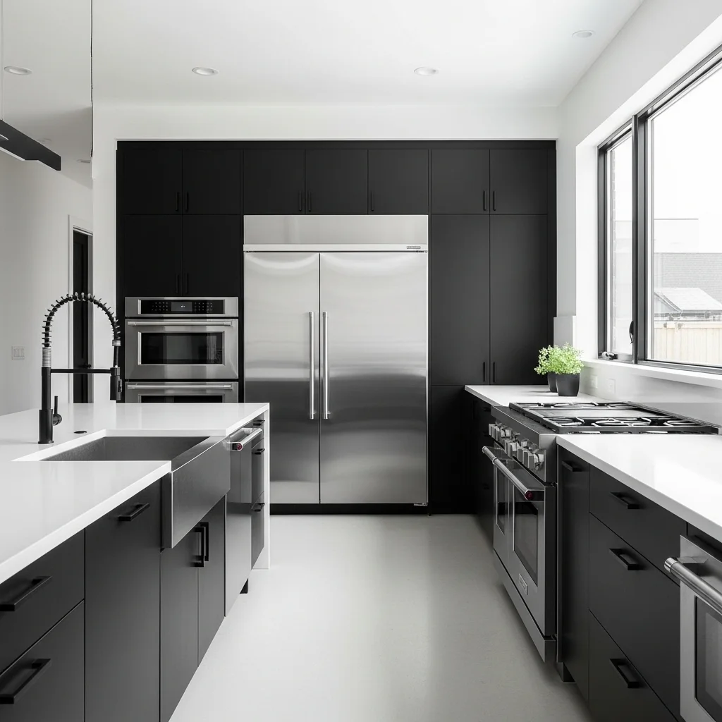  Black Cabinets with White Walls