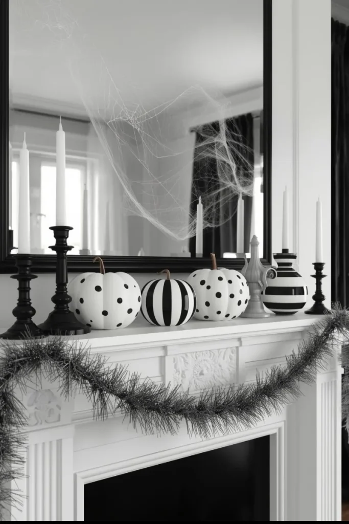 Black & White Chic Mantel