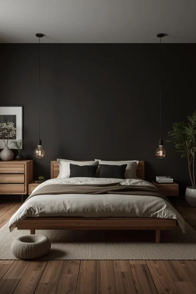Black with Natural Wood