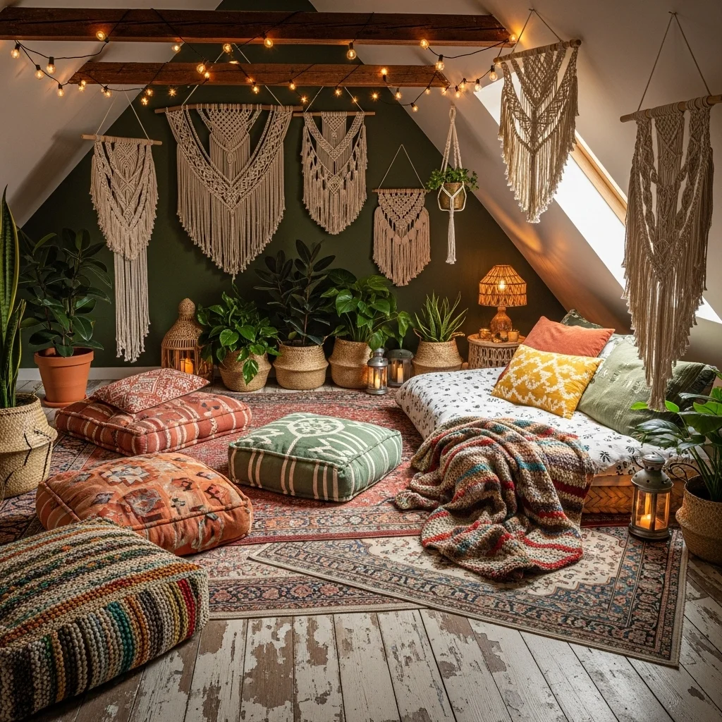 Bohemian-Inspired Attic Bedroom