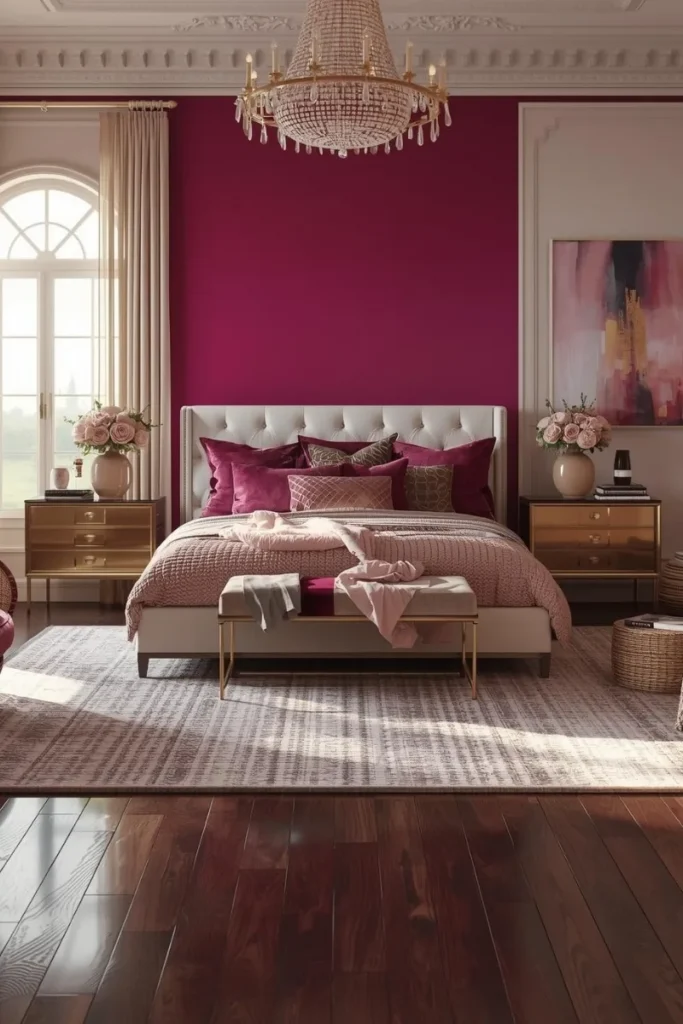 Bold Fuchsia Accent Wall