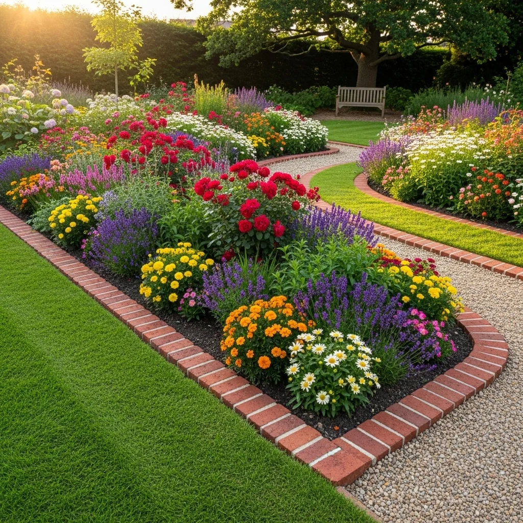 . Brick Edging for Classic Appeal