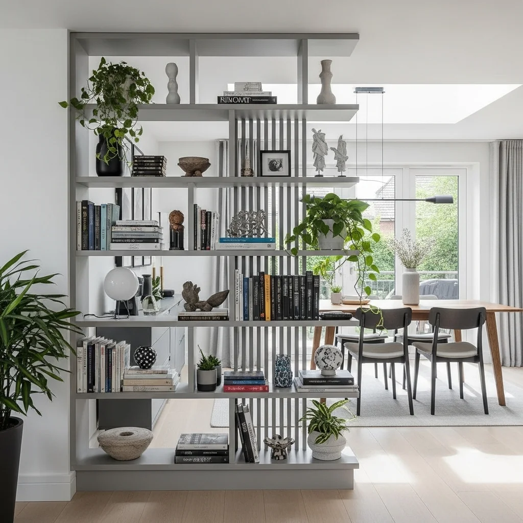 Built-In Shelves as Room Dividers