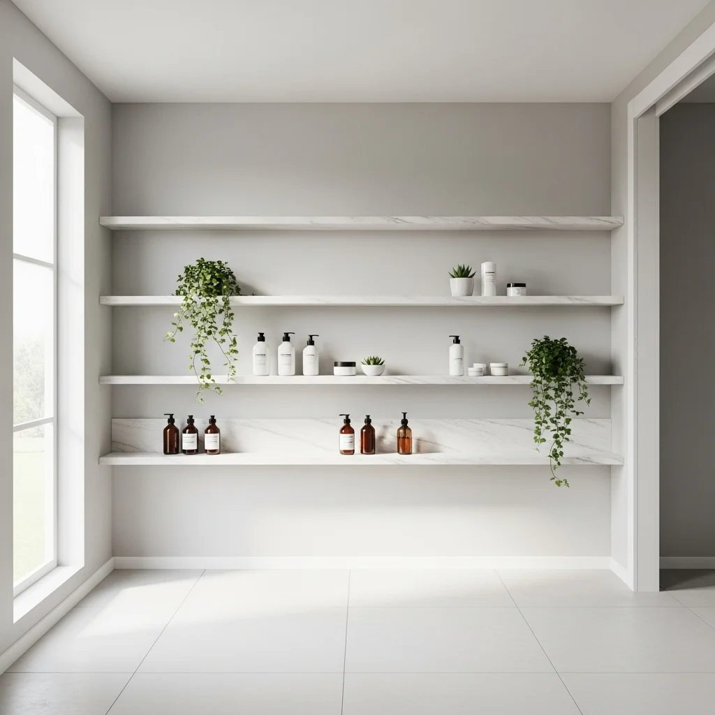 Built-In Shelves in Bathrooms