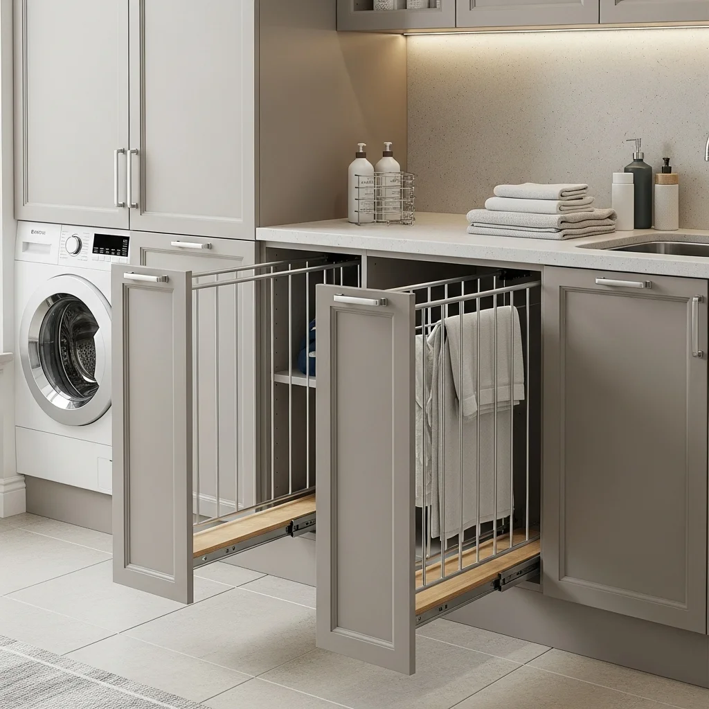Cabinets with Pull-Out Drying Racks
