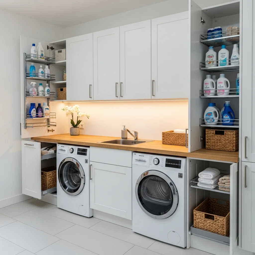 Cabinets with Pull-Out Shelving Systems