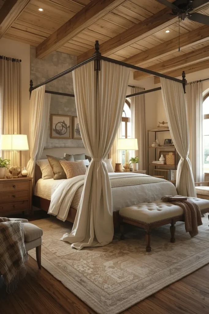 Canopy Frames with Linen Drapes