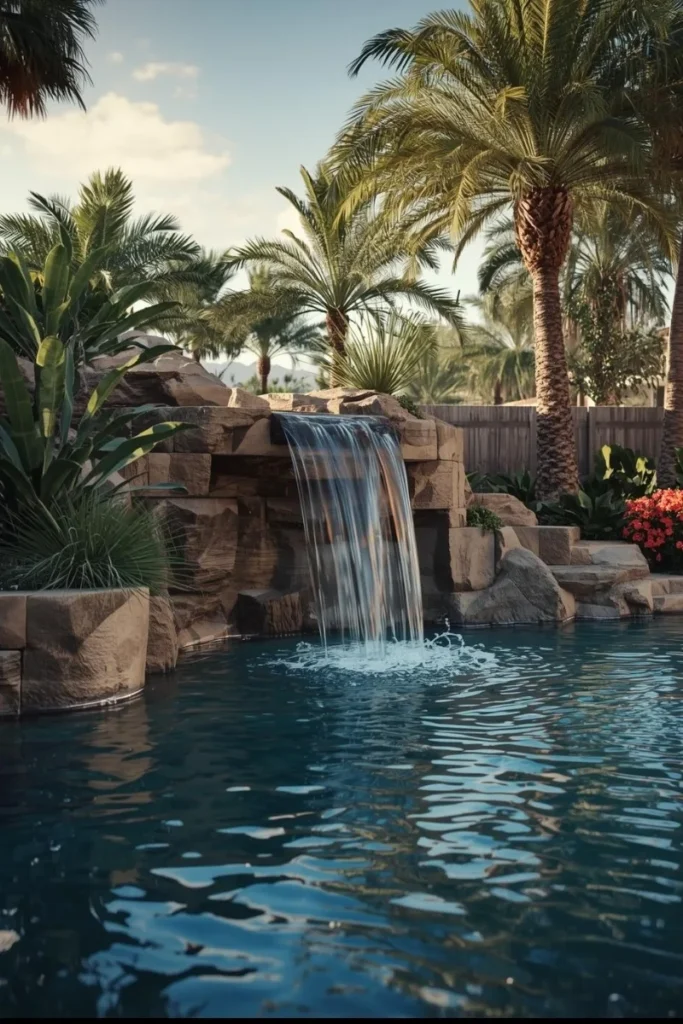 Cascading Waterfall into a Pool