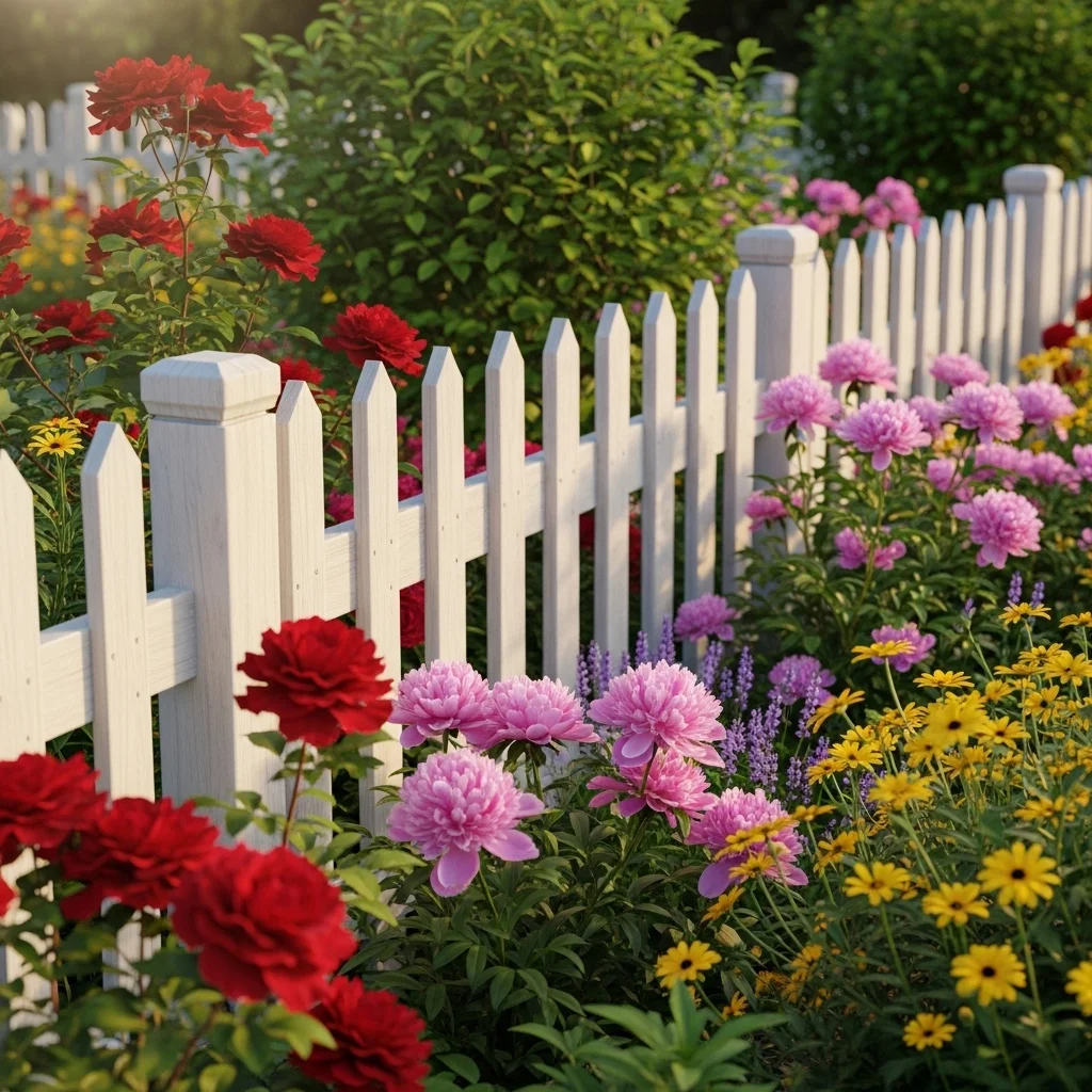 Classic Wooden Picket Fence