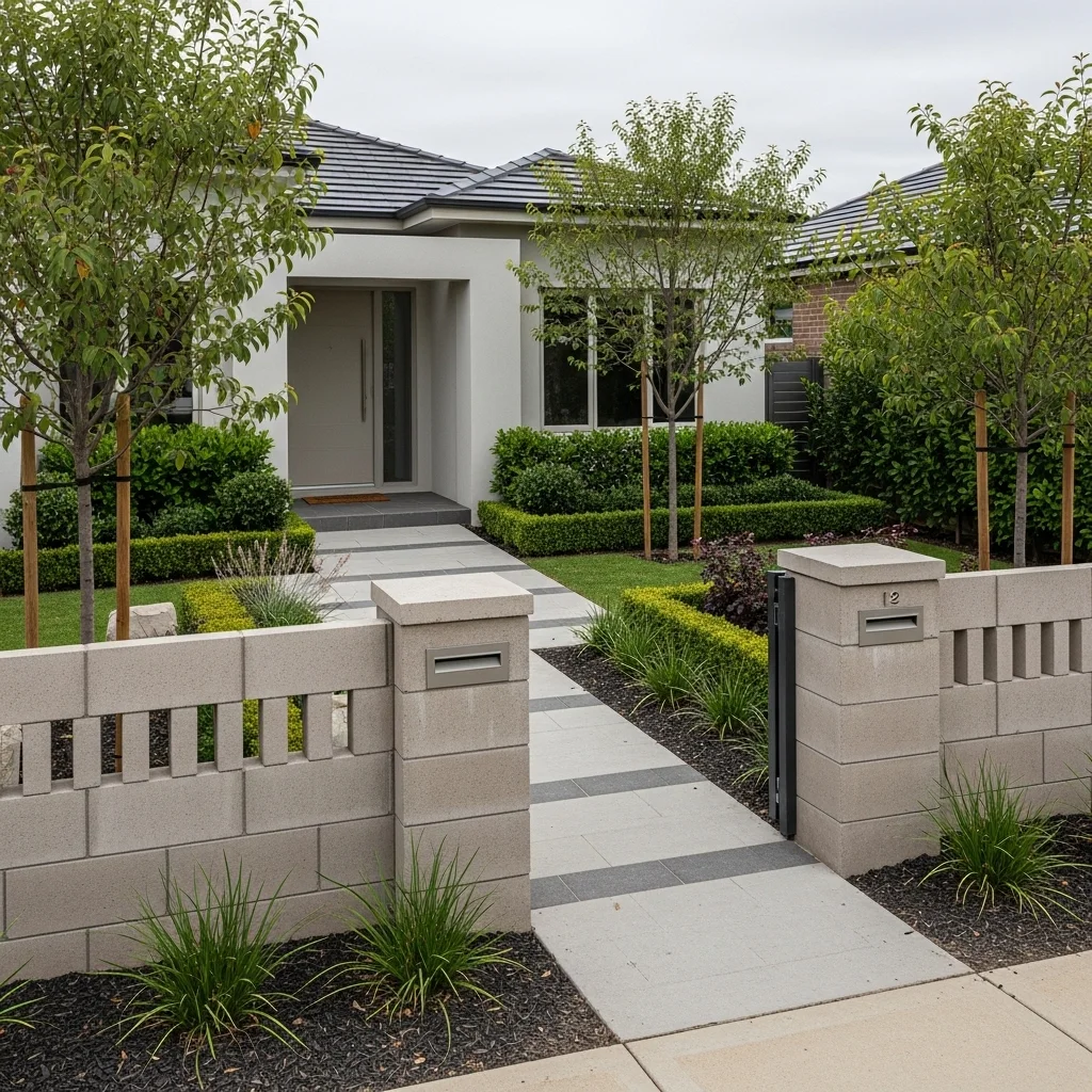 Concrete Block Low Fence