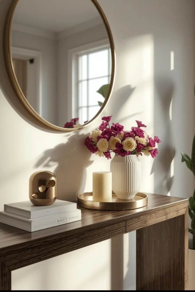 Console Table with Decor Accents