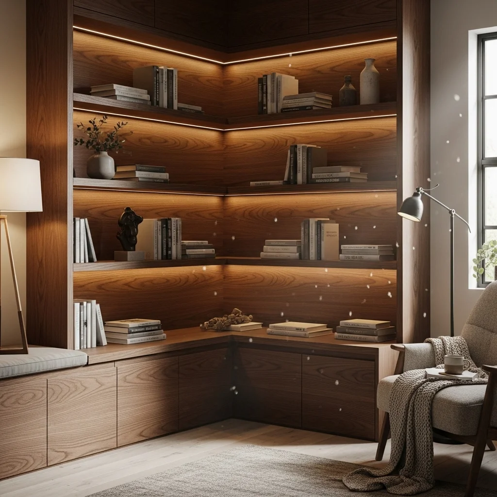 Corner Built-In Shelving