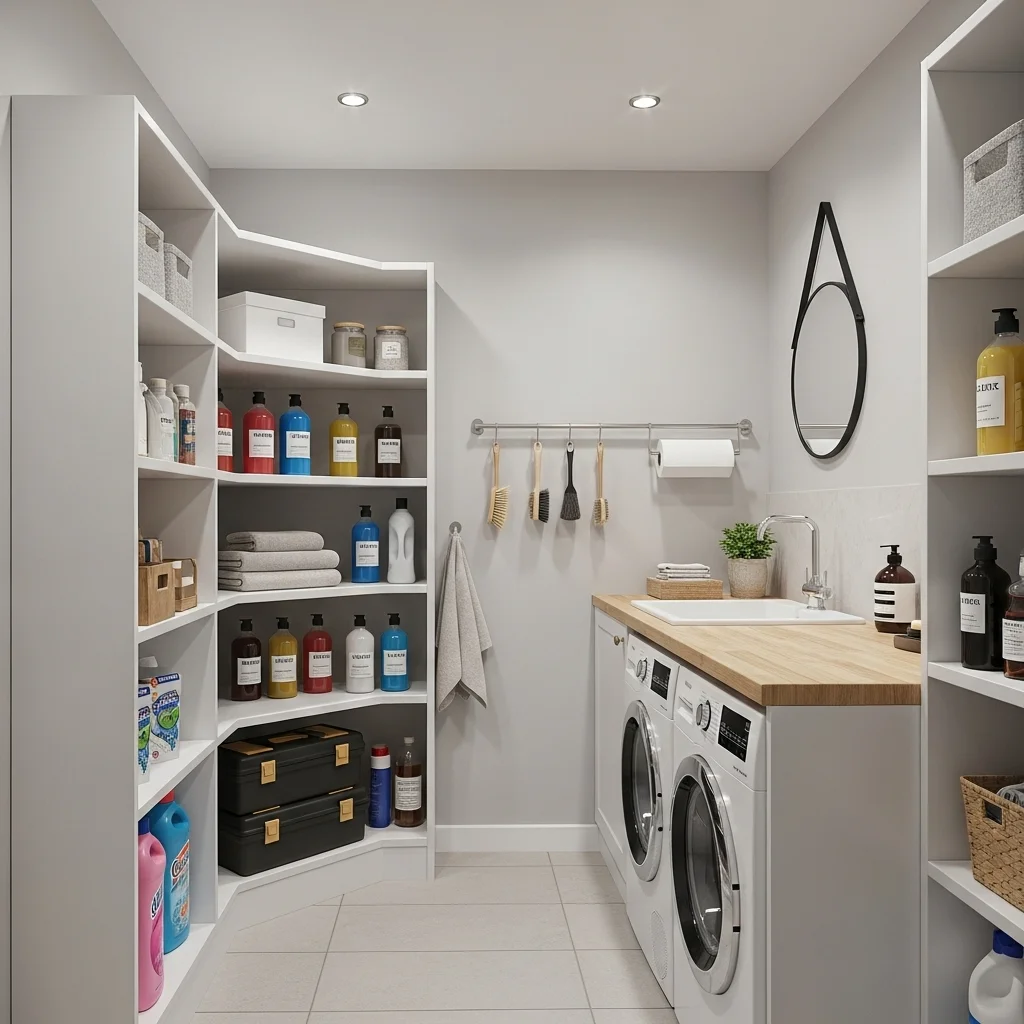 Corner Shelving Units to Utilize Dead Space