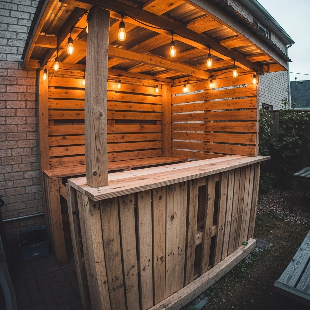 DIY Pallet Outdoor Bar and Counter