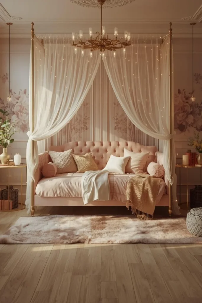  Daybed with Canopy and Fairy Lights