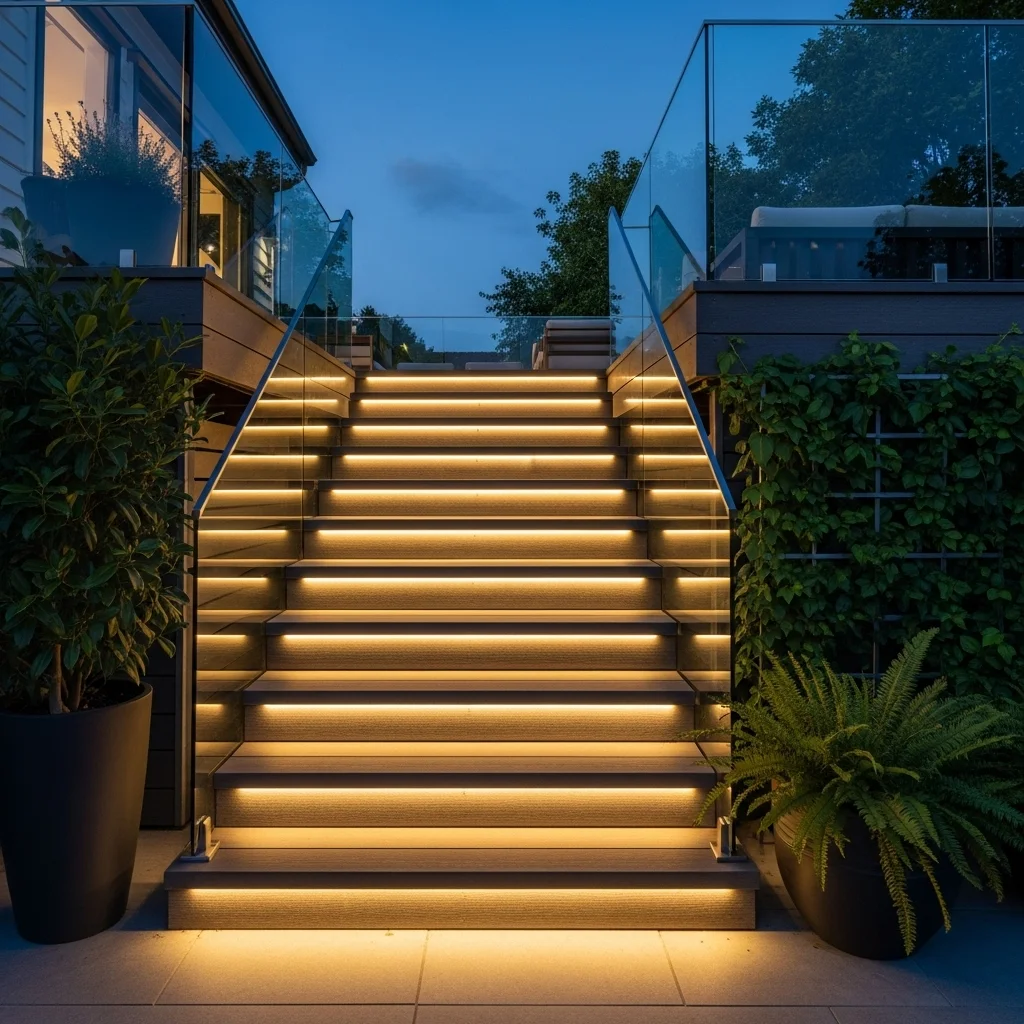 Deck Stairs with LED Lighting