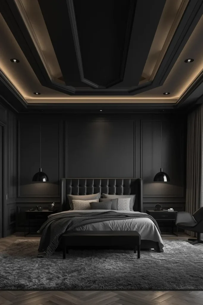 Dramatic Ceiling in Black and Grey