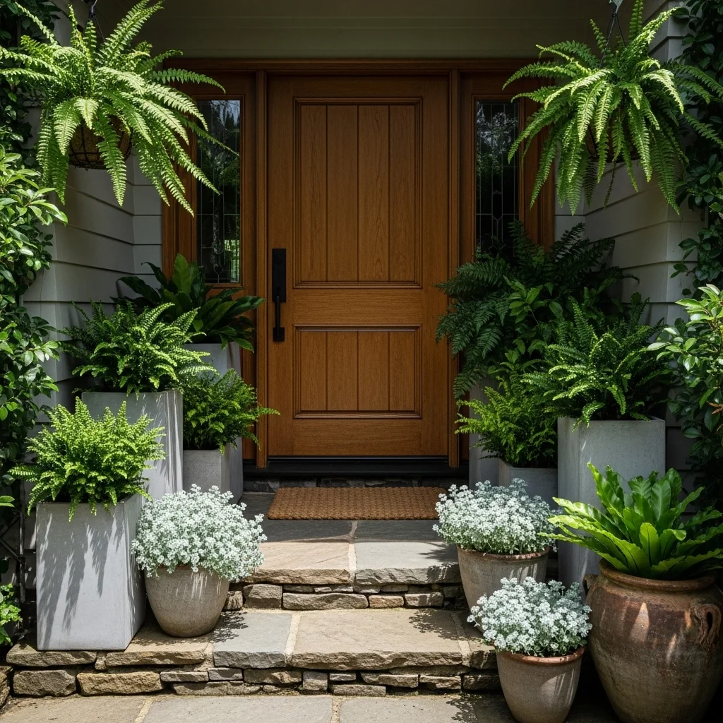 Ferns for a Lush Green Entrance