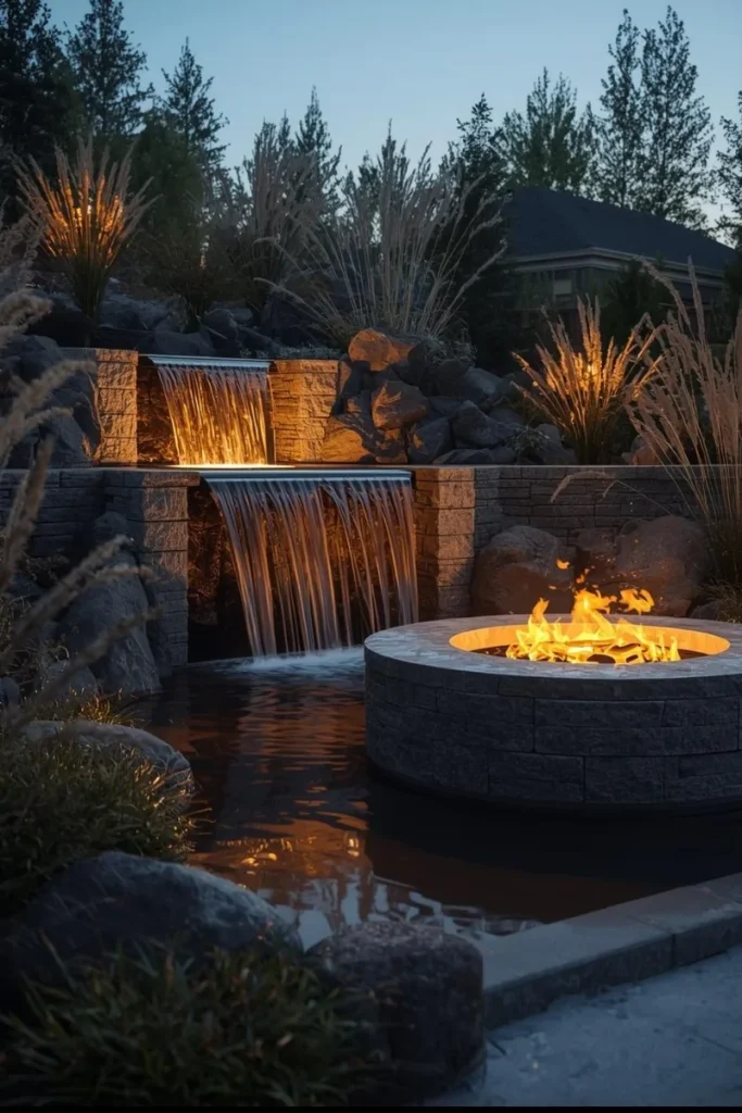 Fire and Waterfall Combination