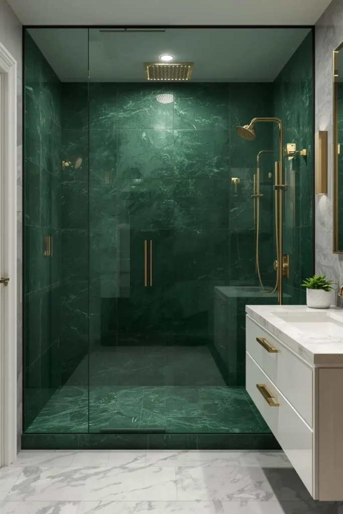  Forest Green Shower Tiles for a Luxe Look