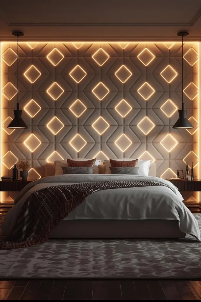 Geometric Patterned Headboard