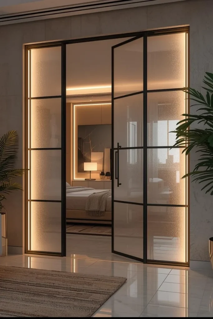 Glass Panel Bedroom Door