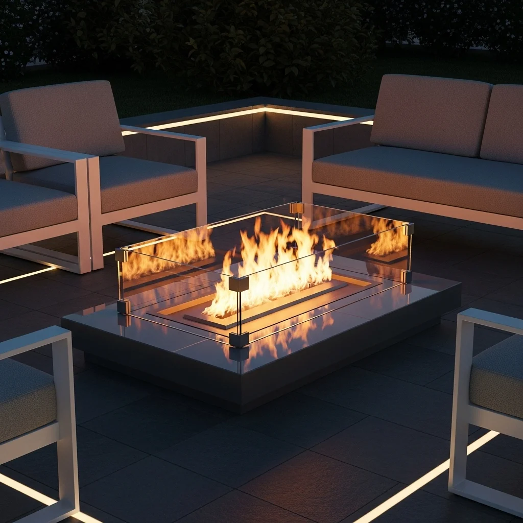  Glass-Walled Fire Pit