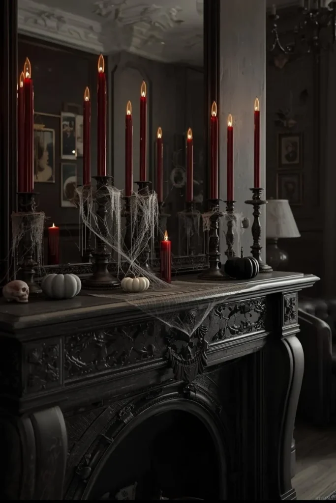 Gothic Candlelit Mantel
