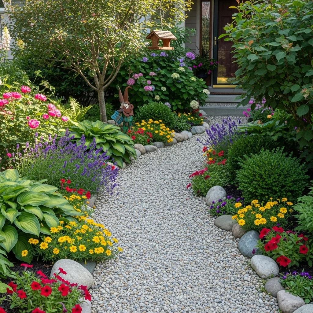  Gravel Path with Bordering Plants