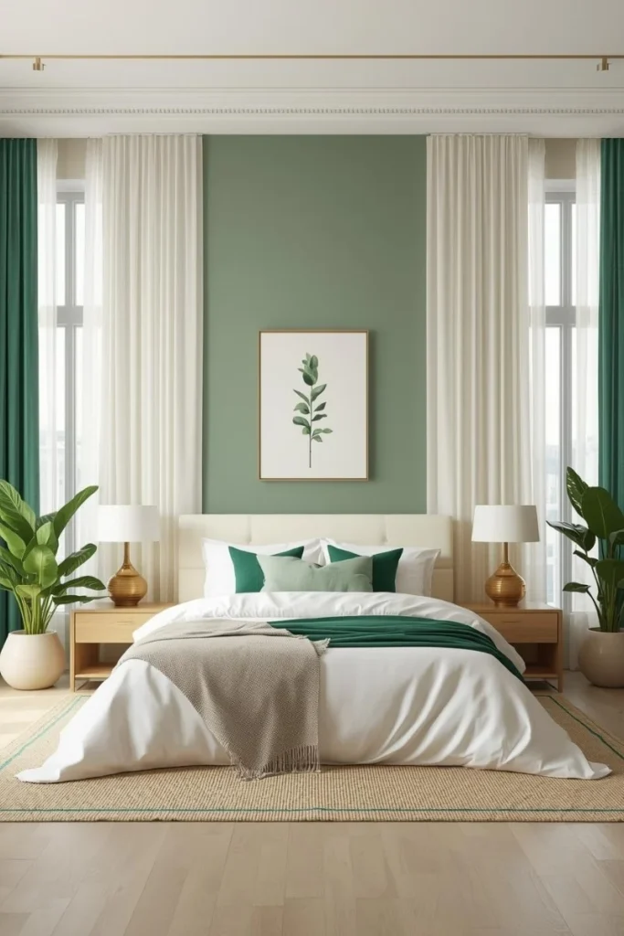 Green Curtains to Frame Windows