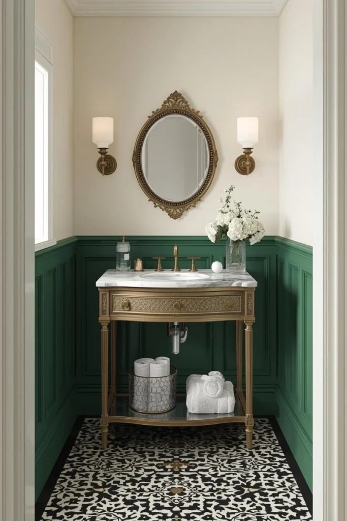 Green Wainscoting for Vintage Charm
