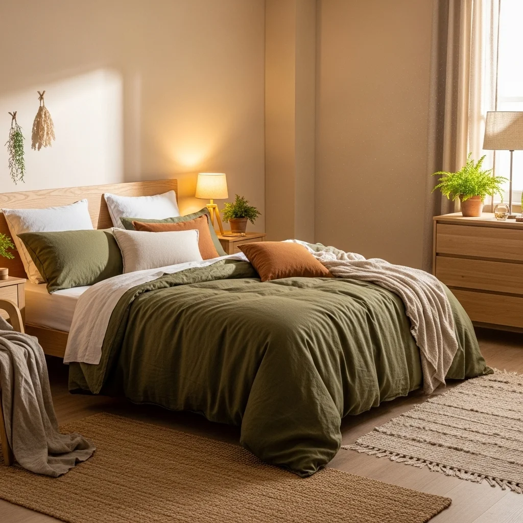 Green and Beige for Soft Warmth