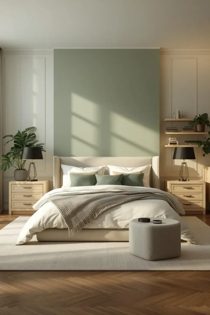 Green and Natural Wood Combination