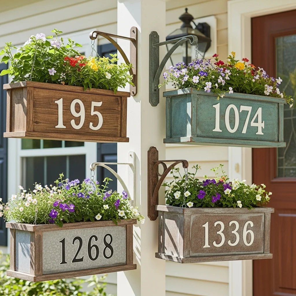 . Hanging Planter Number Signs
