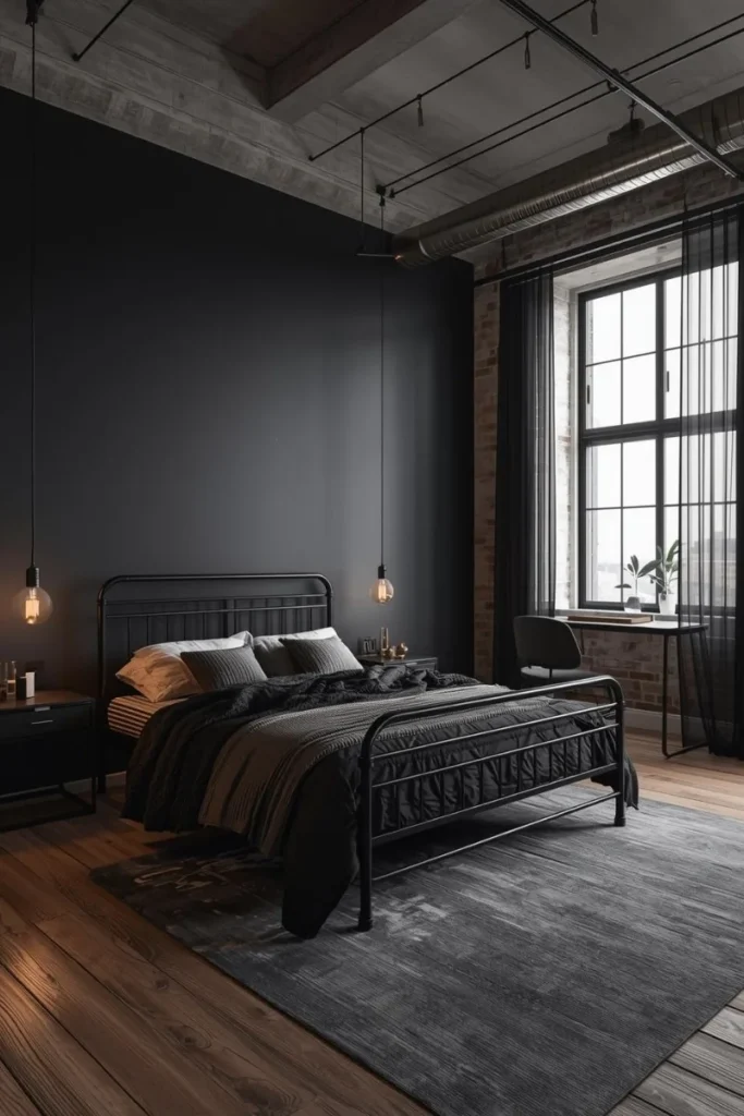 Industrial Black Bedroom Style