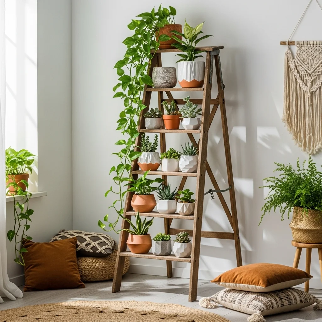  Ladder-Style Plant Wall