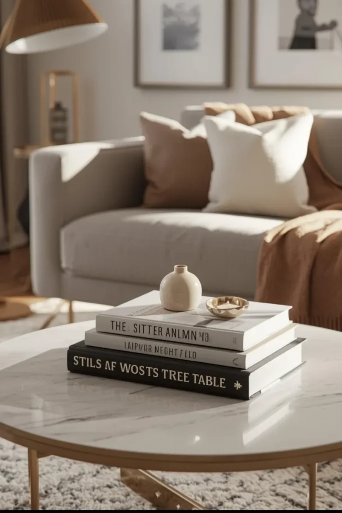 Layered Coffee Table Books