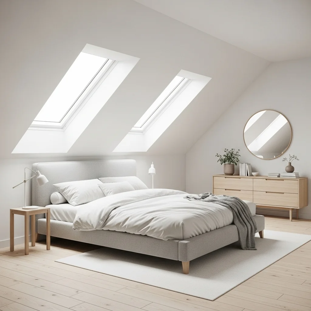 Minimalist Attic Bedroom Design